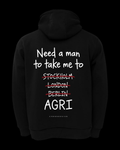 NEED A MAN.. AĞRI Oversize Hoodie - Siyah