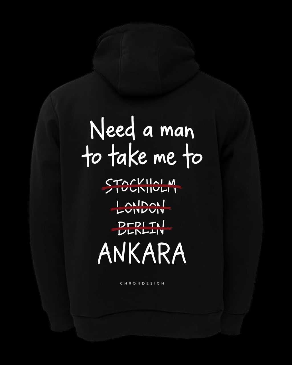 NEED A MAN.. ANKARA Oversize Hoodie - Siyah
