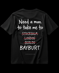 NEED A MAN.. BAYBURT Regular Tee - Siyah