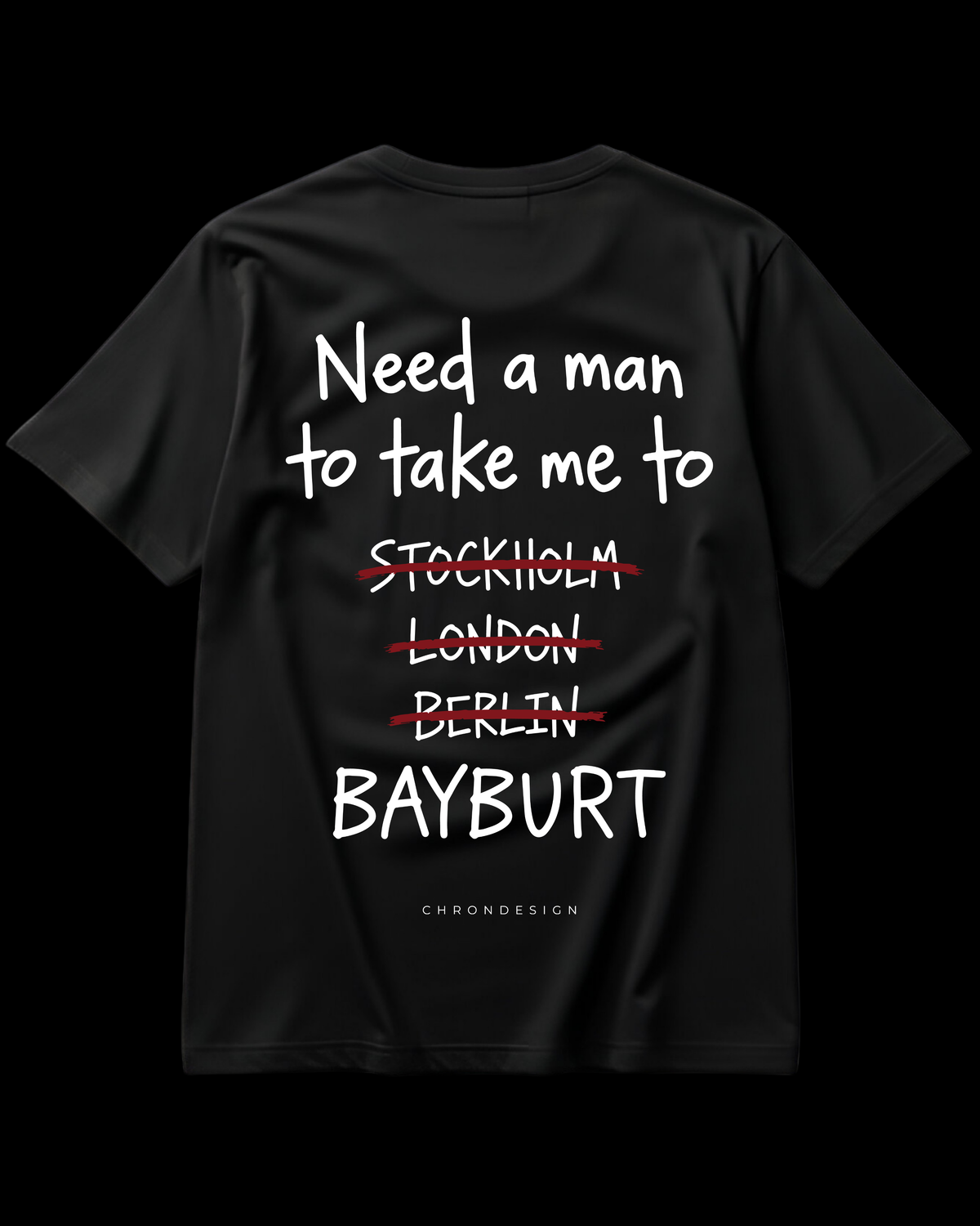 NEED A MAN.. BAYBURT Regular Tee - Siyah