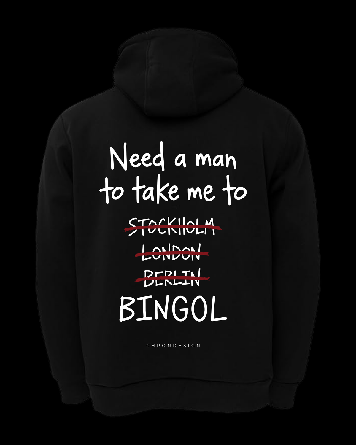 NEED A MAN.. BİNGÖL Oversize Hoodie - Siyah