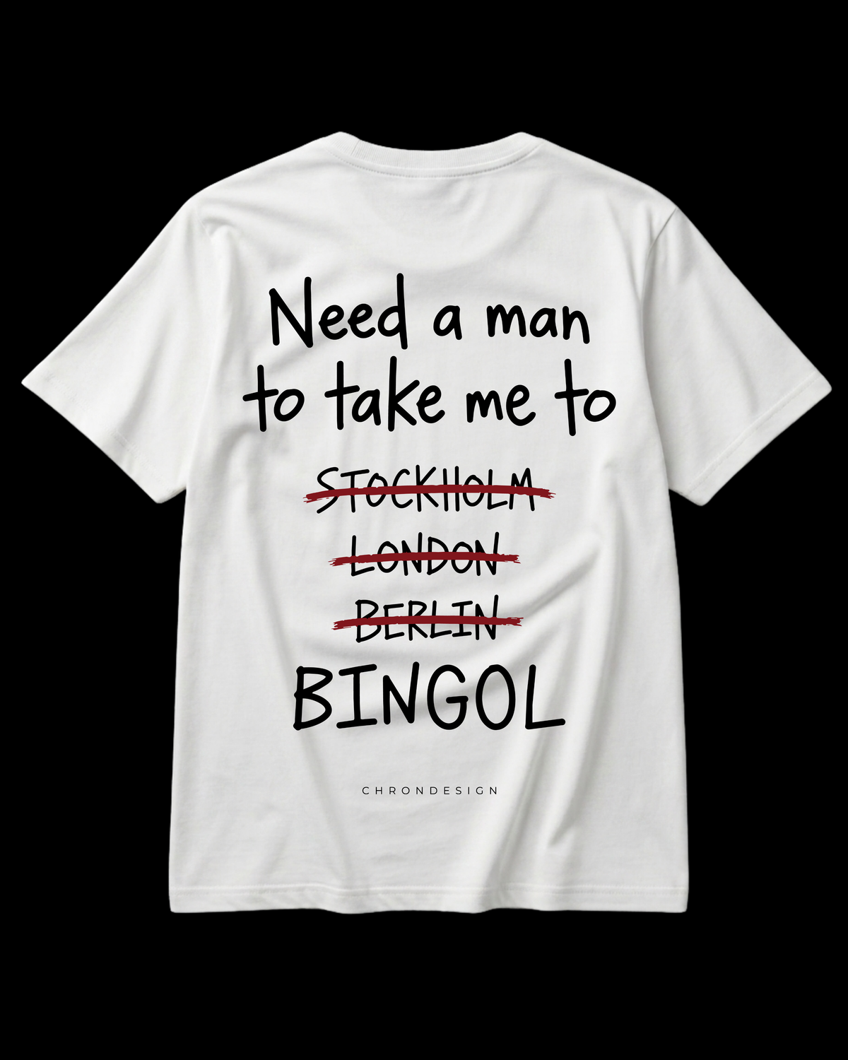 NEED A MAN.. BİNGÖL Regular Tee - Beyaz