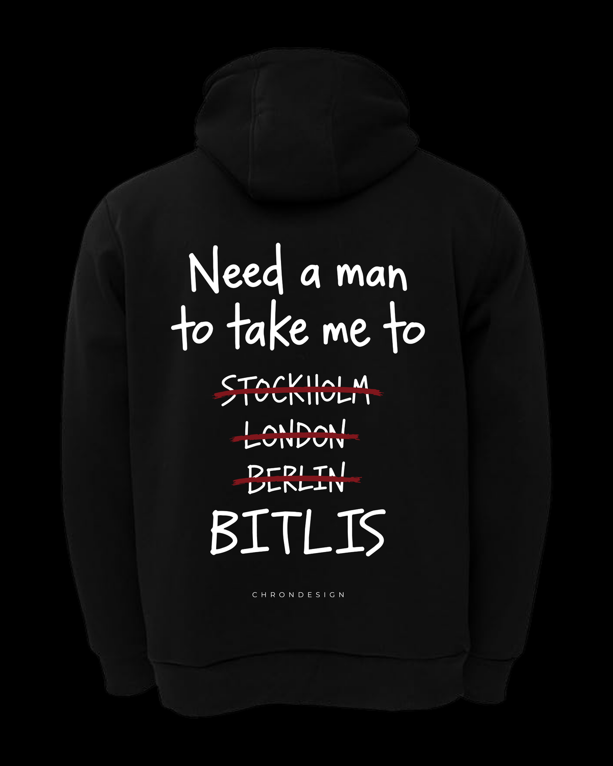 NEED A MAN.. BİTLİS Oversize Hoodie - Siyah