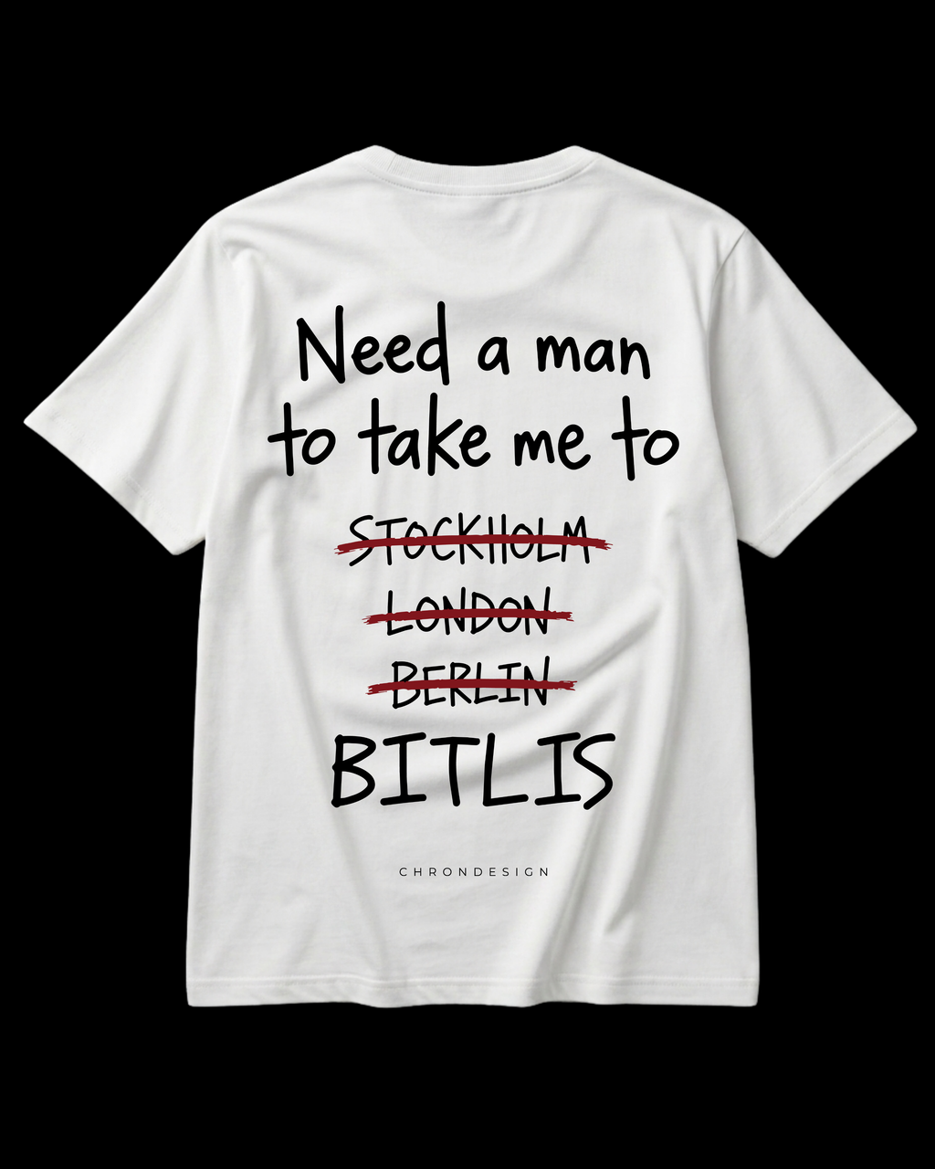 NEED A MAN.. BİTLİS Regular Tee - Beyaz