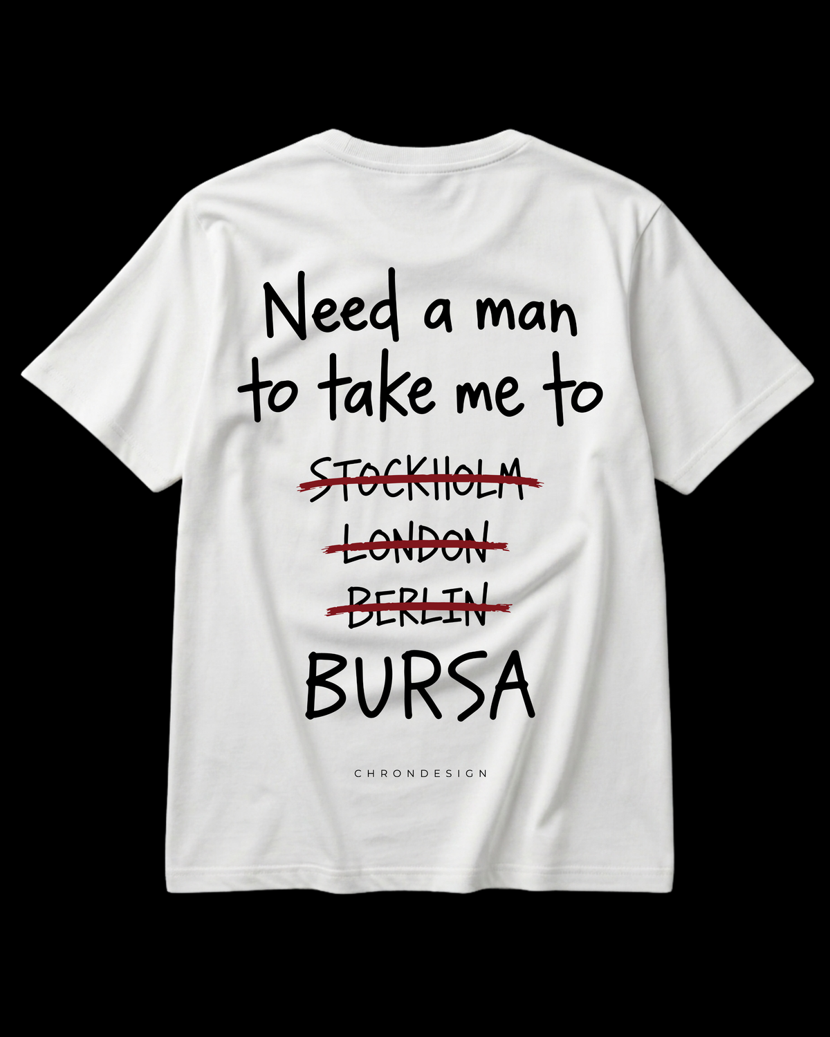 NEED A MAN.. BURSA Regular Tee - Beyaz