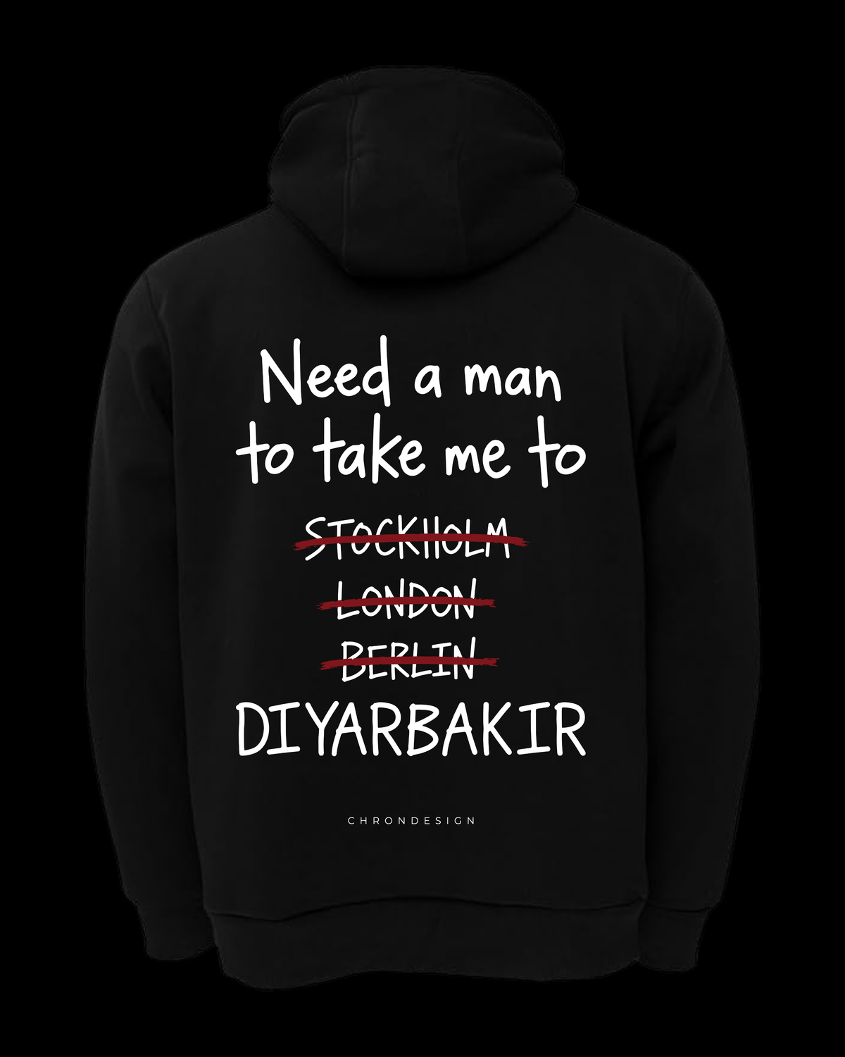 NEED A MAN.. DİYARBAKIR Oversize Hoodie - Siyah