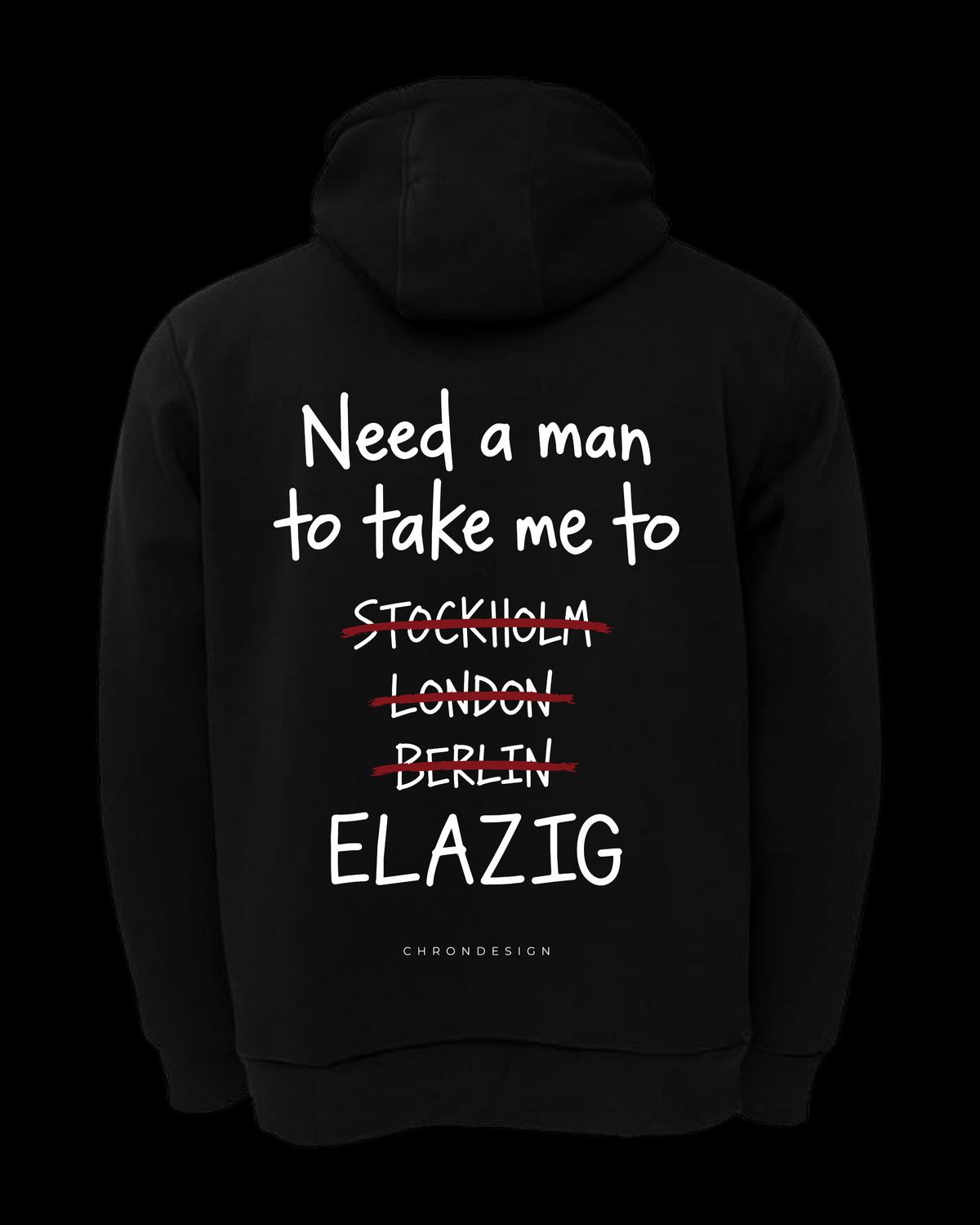 NEED A MAN.. ELAZIĞ Oversize Hoodie - Siyah