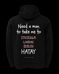 NEED A MAN.. HATAY Oversize Hoodie - Siyah