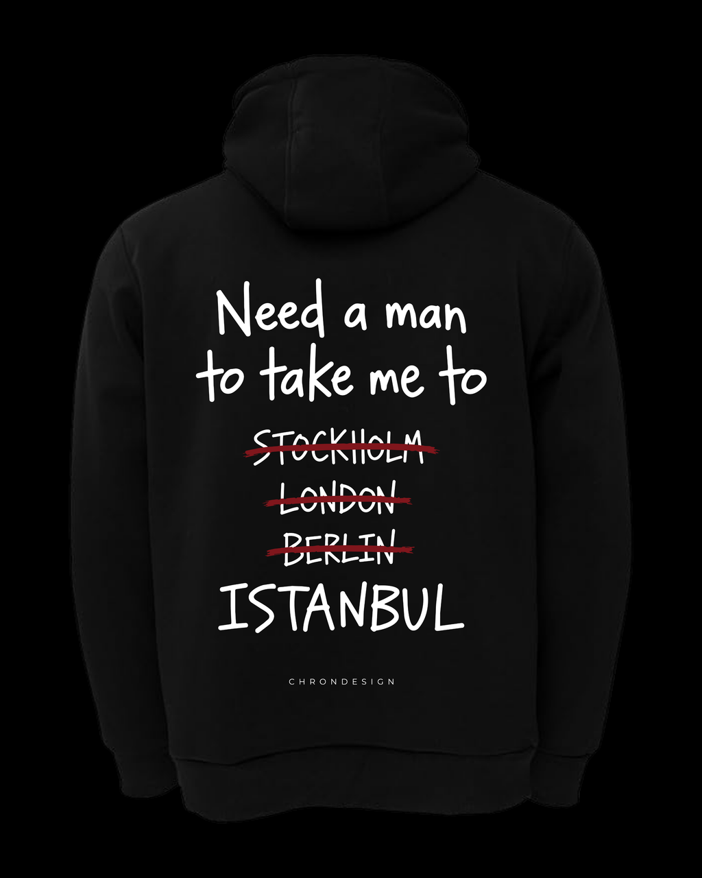 NEED A MAN.. İSTANBUL Oversize Hoodie - Siyah