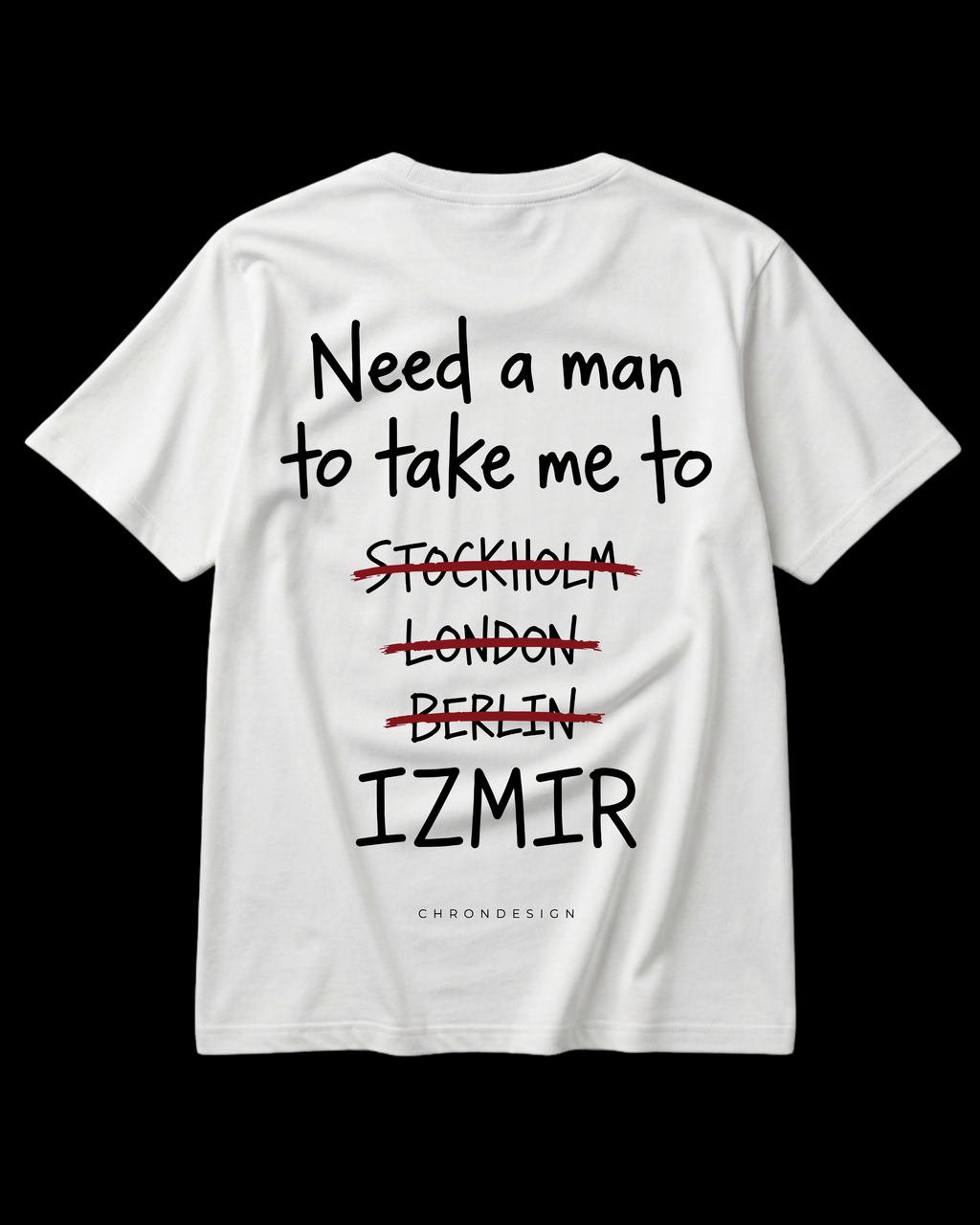 NEED A MAN.. İZMİR Regular Tee - Beyaz