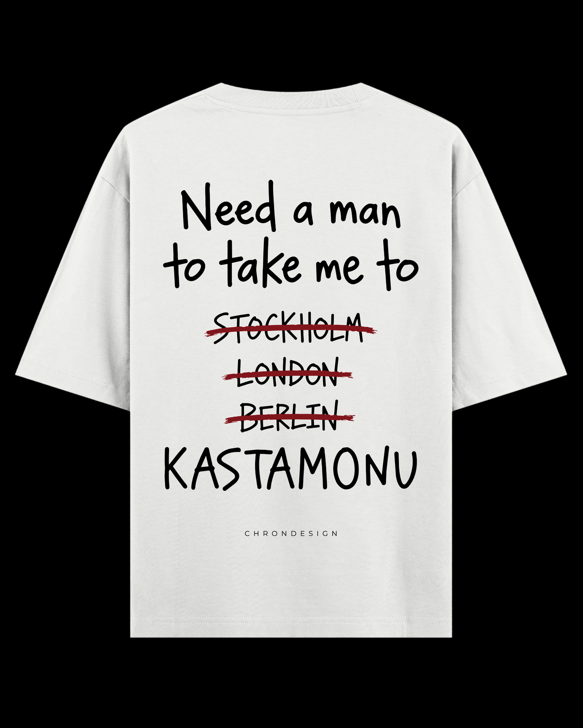 NEED A MAN.. KASTAMONU Oversize Tee - Beyaz