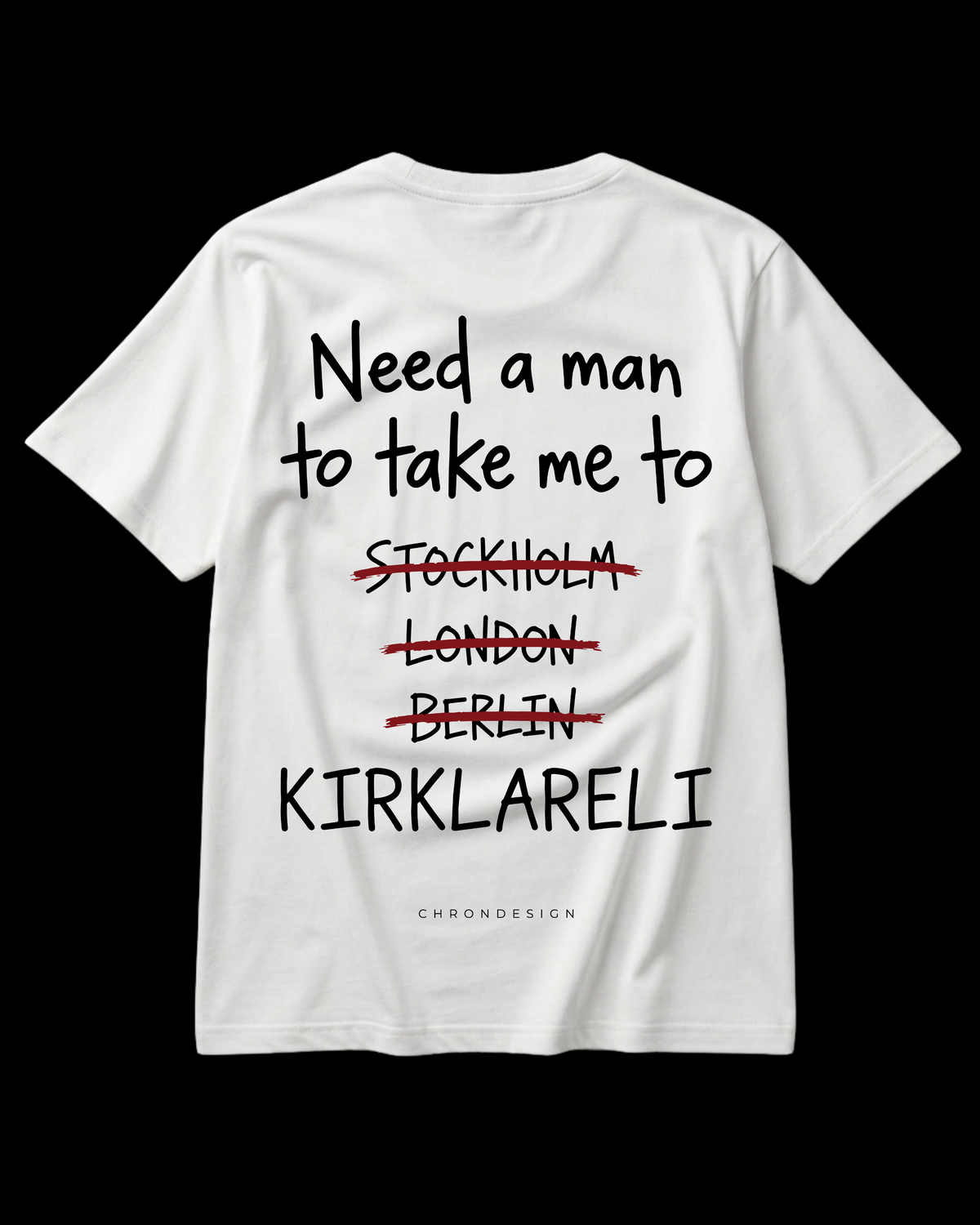 NEED A MAN.. KIRKLARELİ Regular Tee - Beyaz