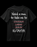 NEED A MAN.. KÜTAHYA Regular Tee - Siyah