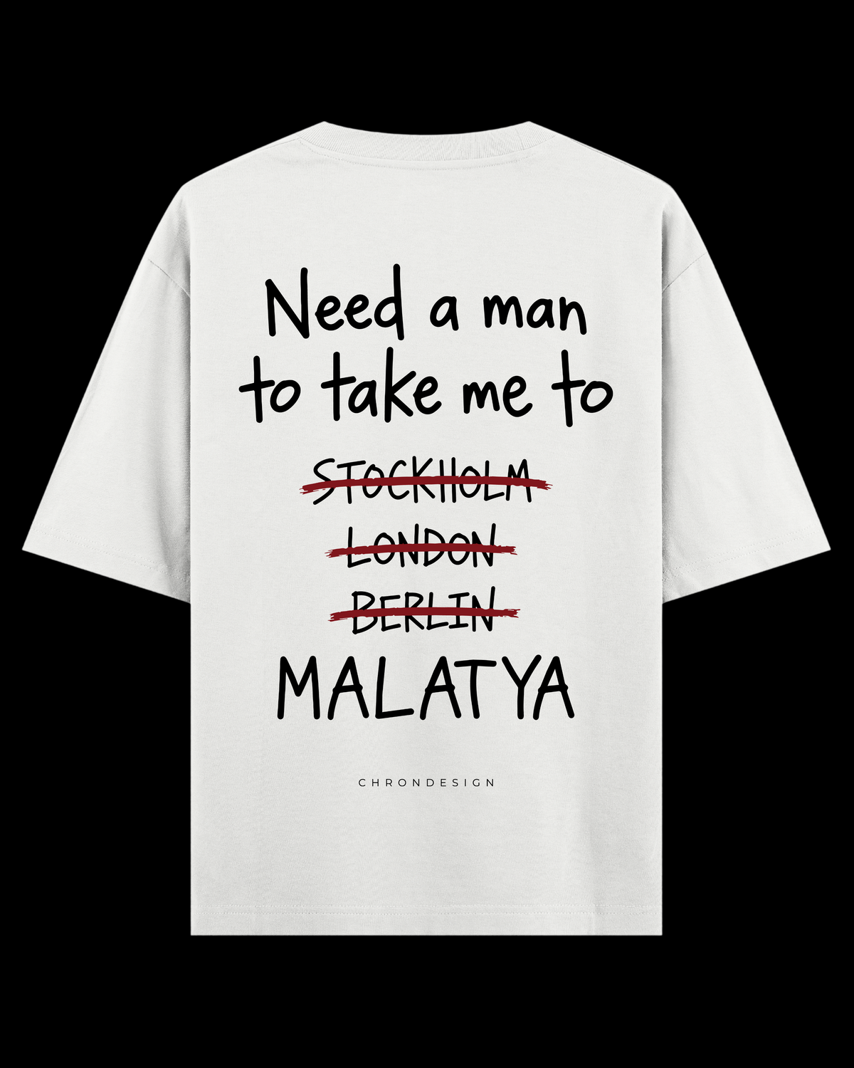 NEED A MAN.. MALATYA Oversize Tee - Beyaz