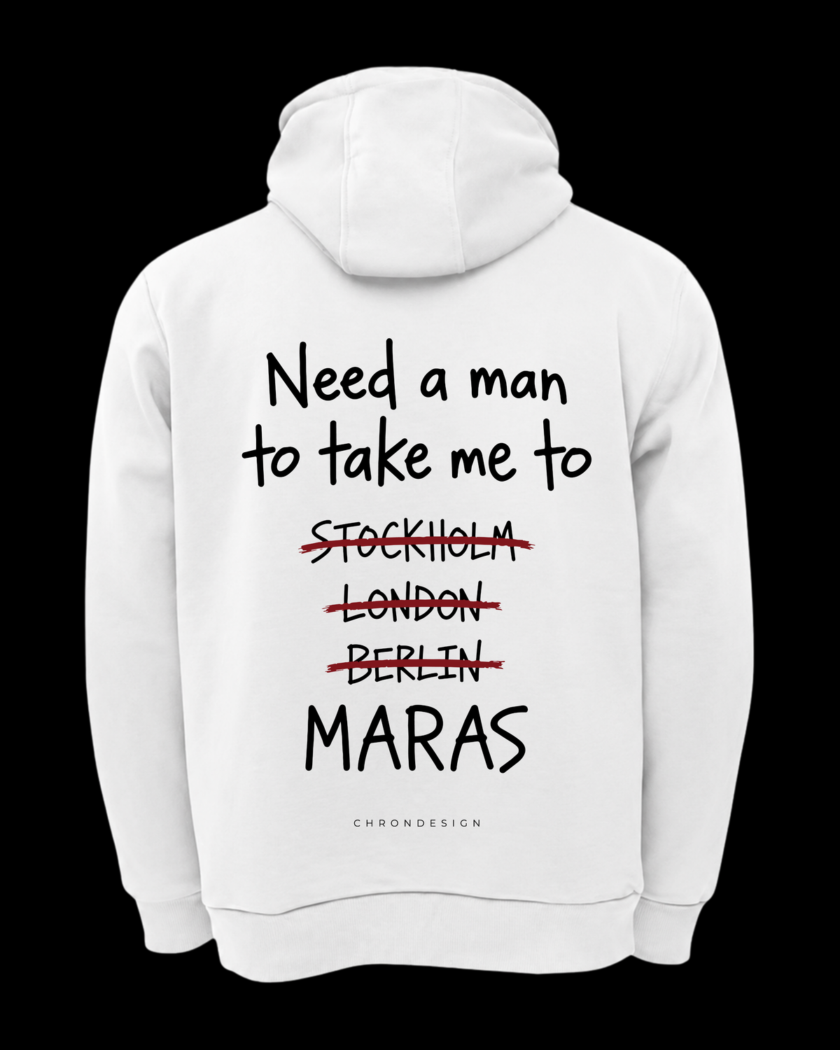 NEED A MAN.. MARAŞ Oversize Hoodie - Beyaz