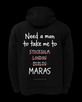 NEED A MAN.. MARAŞ Oversize Hoodie - Siyah