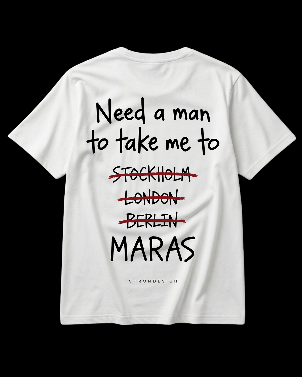 NEED A MAN.. MARAŞ Regular Tee - Beyaz