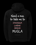 NEED A MAN.. MUĞLA Oversize Hoodie - Siyah