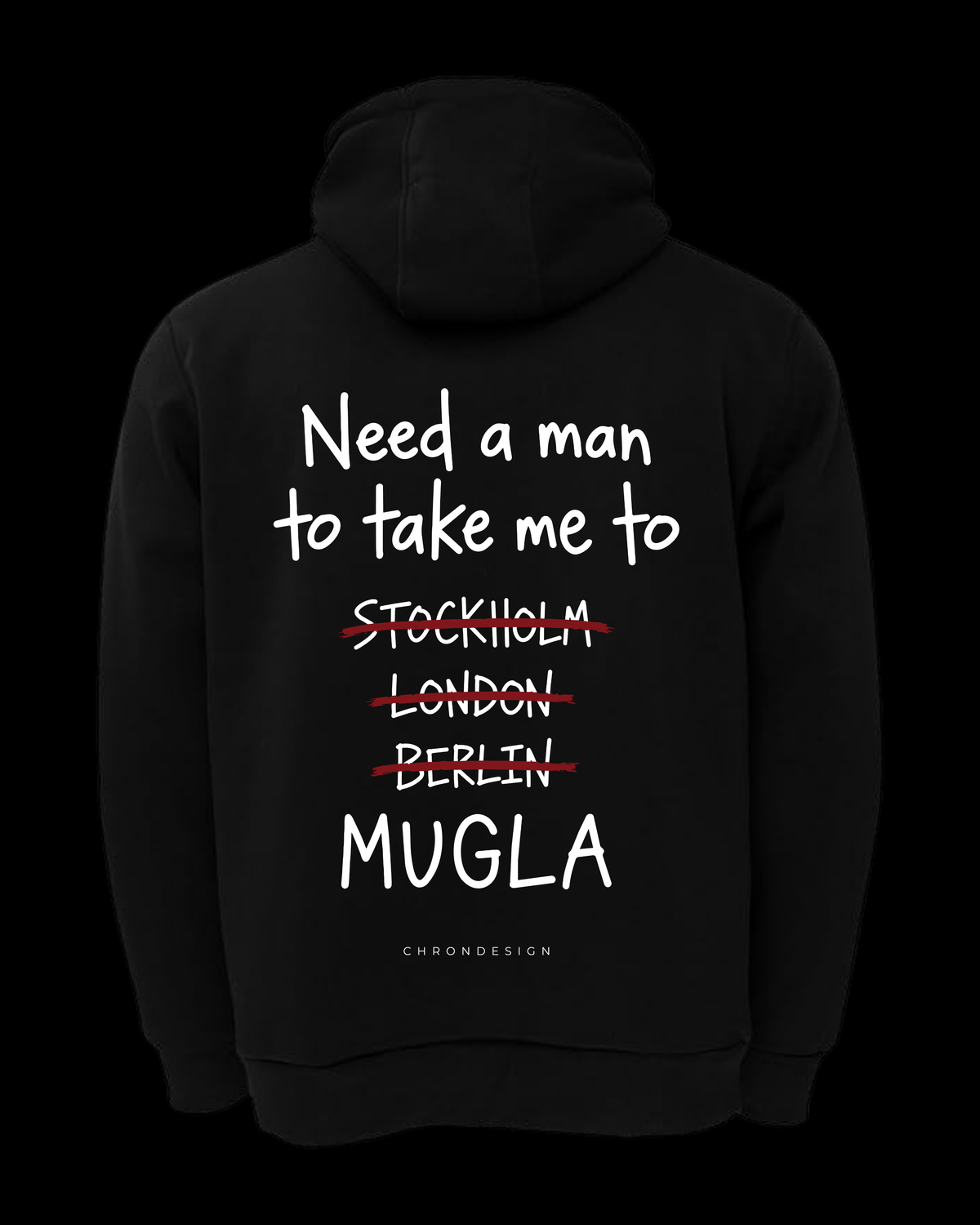 NEED A MAN.. MUĞLA Oversize Hoodie - Siyah