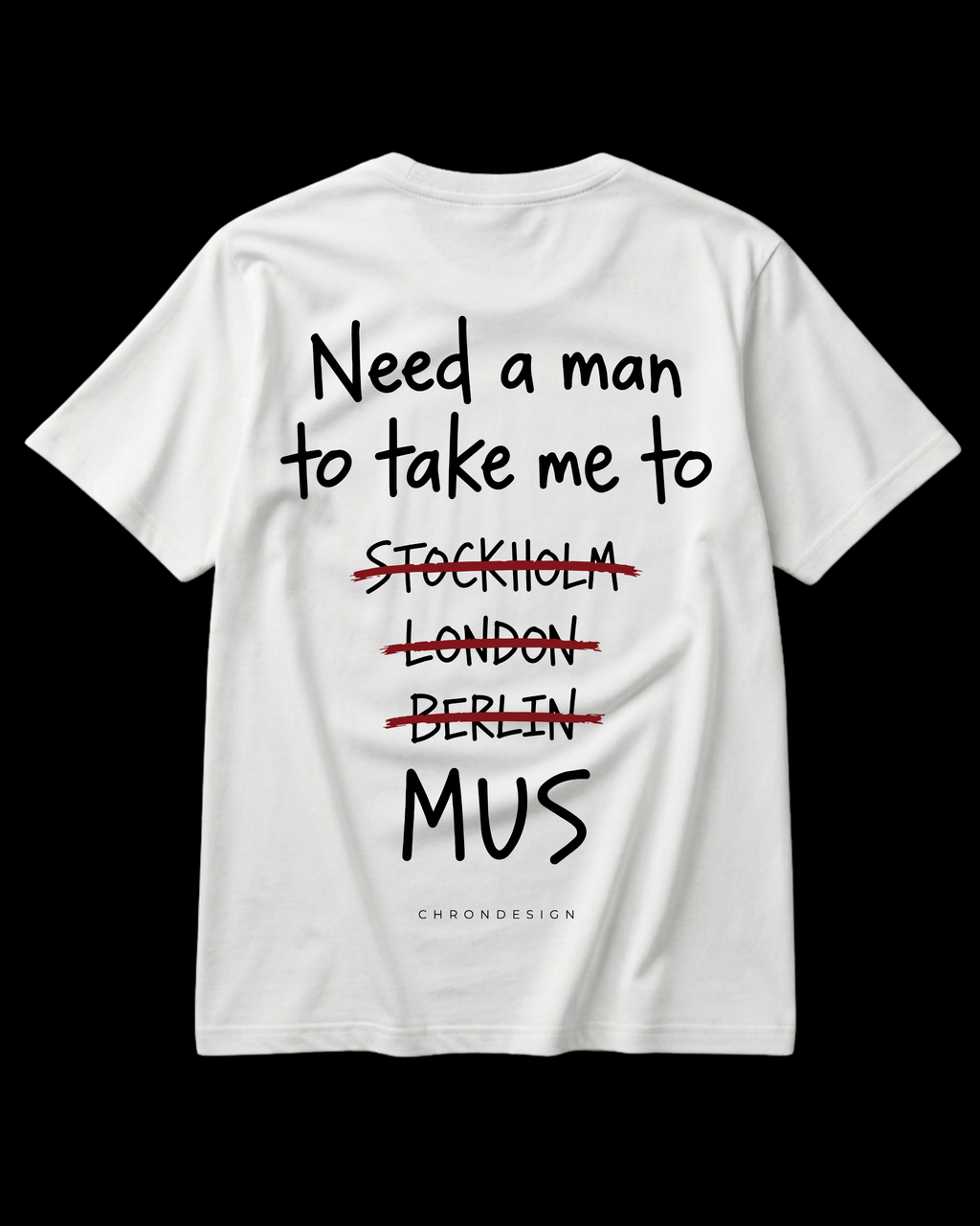NEED A MAN.. MUŞ Regular Tee - Beyaz
