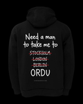 NEED A MAN.. ORDU Oversize Hoodie - Siyah