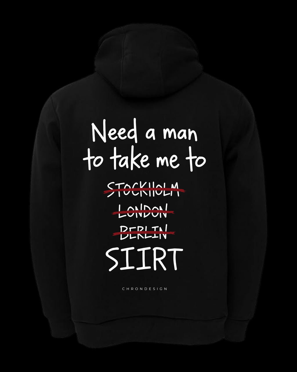 NEED A MAN.. SİİRT Oversize Hoodie - Siyah