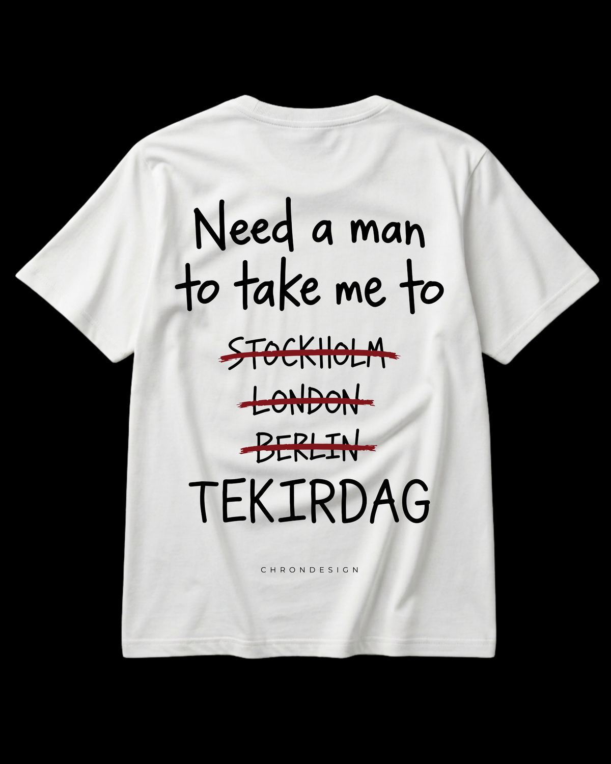 NEED A MAN.. TEKİRDAĞ Regular Tee - Beyaz