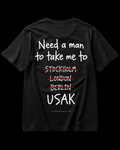 NEED A MAN.. UŞAK Regular Tee - Siyah