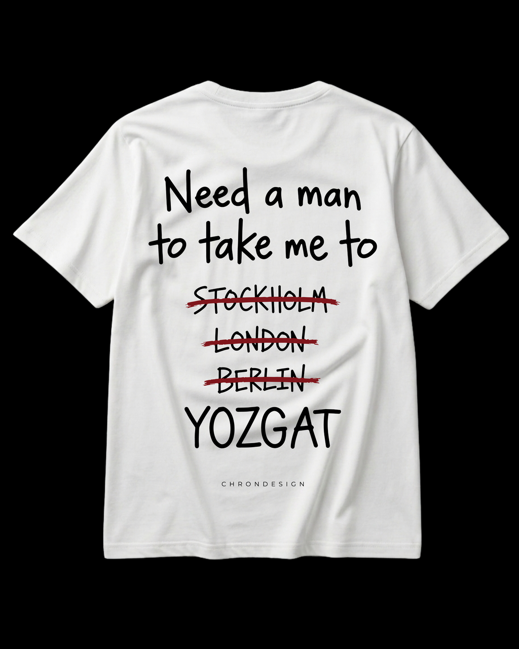 NEED A MAN.. YOZGAT Regular Tee - Beyaz